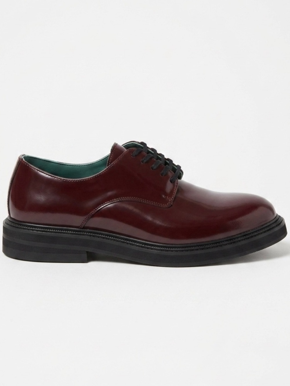 NIB Vinny’s Officer Derbee Burgundy Polido Leather Derby Shoes UK 11 EU 45 US 12